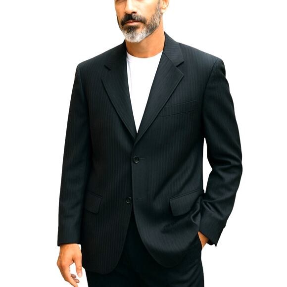 Calvin Klein 42L Men's Blazer Gray Suit Coat Sport Jacket 2 Buttons 42 Long - Picture 1 of 6